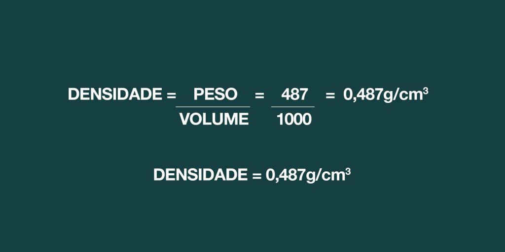 Como calcular a densidade do produto?