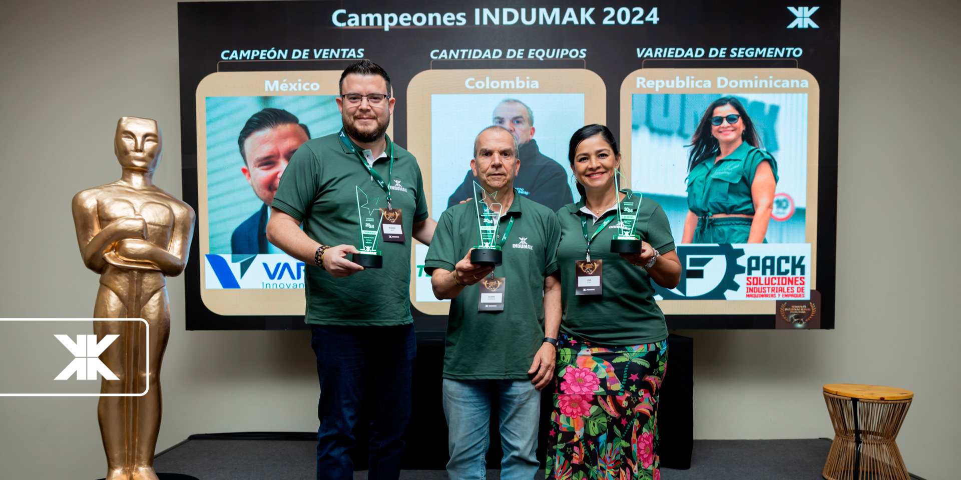 Empleados de Indumak premiados en el evento.