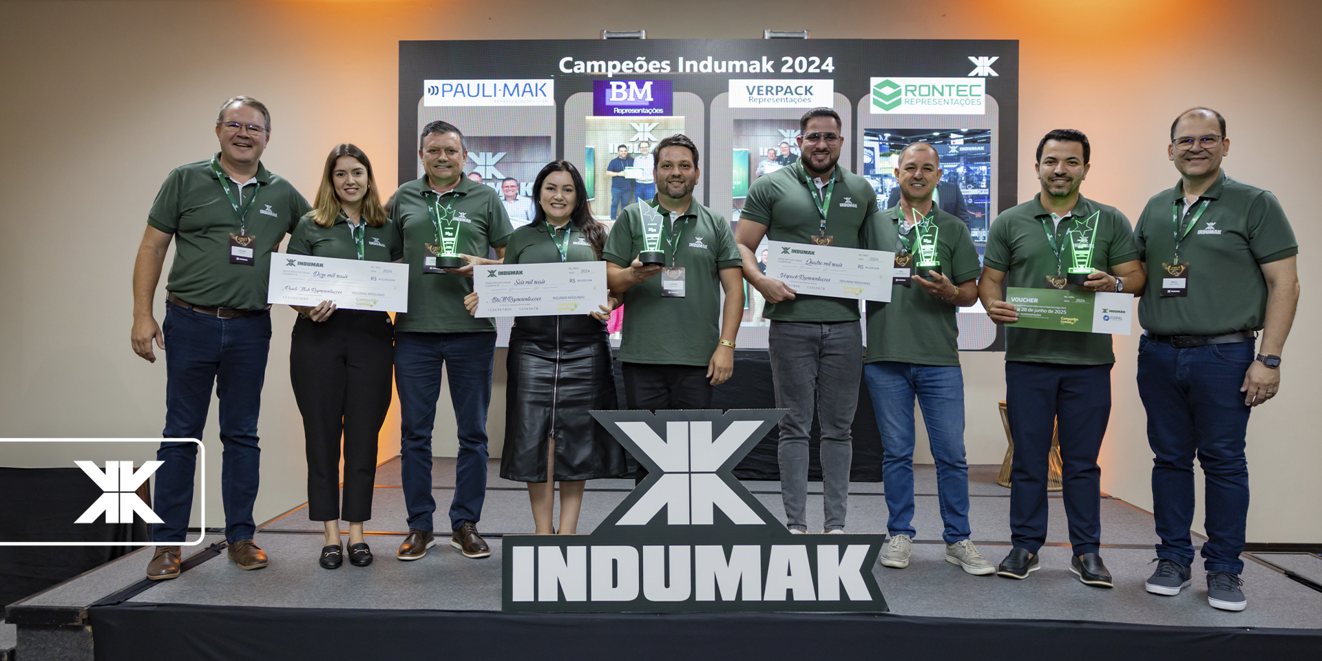 Colaboradores premiados na Embala Indumak 2025.